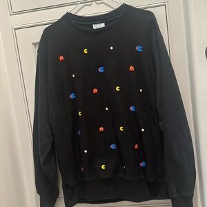 Champion Black Multicolor Crewneck Pacman Sweater M